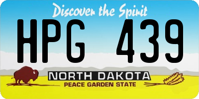 ND license plate HPG439