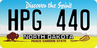 ND license plate HPG440