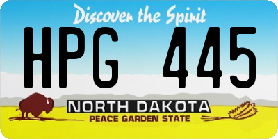 ND license plate HPG445