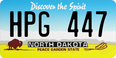 ND license plate HPG447