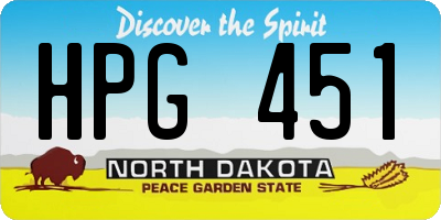 ND license plate HPG451