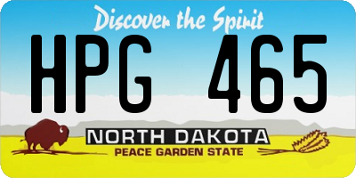 ND license plate HPG465