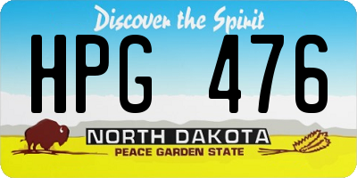 ND license plate HPG476