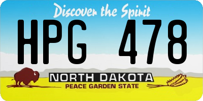 ND license plate HPG478