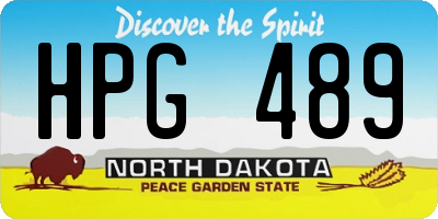 ND license plate HPG489