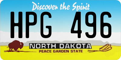 ND license plate HPG496
