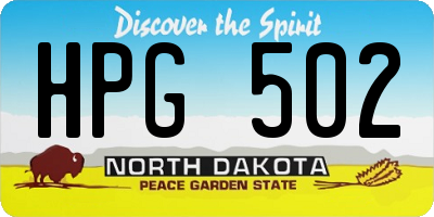 ND license plate HPG502