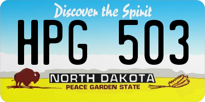 ND license plate HPG503