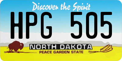 ND license plate HPG505