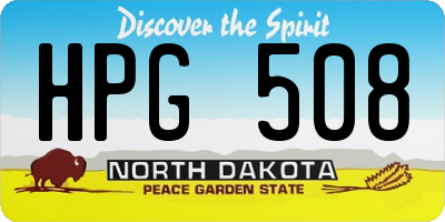 ND license plate HPG508