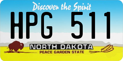 ND license plate HPG511