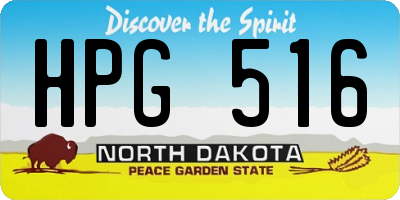 ND license plate HPG516
