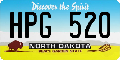 ND license plate HPG520
