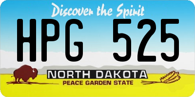 ND license plate HPG525