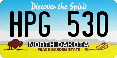 ND license plate HPG530