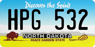 ND license plate HPG532