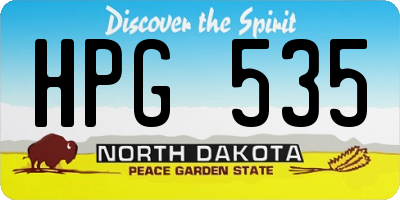 ND license plate HPG535