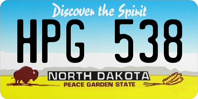 ND license plate HPG538