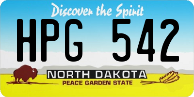 ND license plate HPG542
