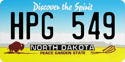 ND license plate HPG549