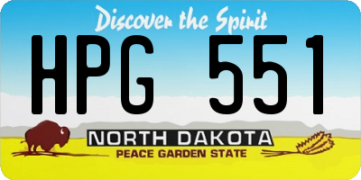 ND license plate HPG551