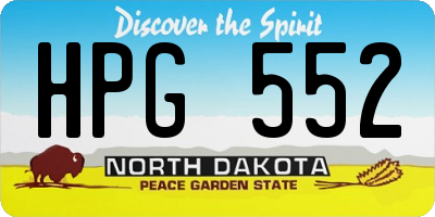 ND license plate HPG552