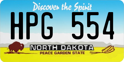 ND license plate HPG554