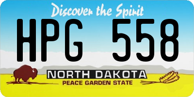 ND license plate HPG558