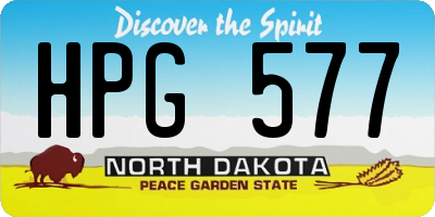 ND license plate HPG577