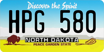 ND license plate HPG580