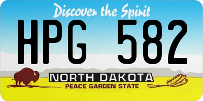 ND license plate HPG582