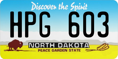ND license plate HPG603