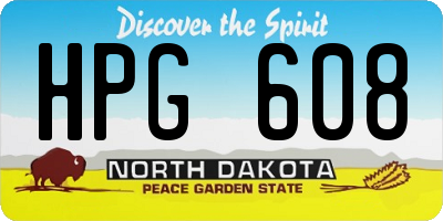 ND license plate HPG608