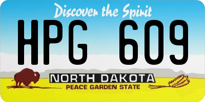 ND license plate HPG609