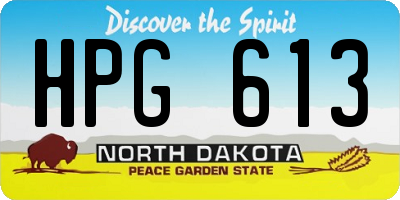 ND license plate HPG613