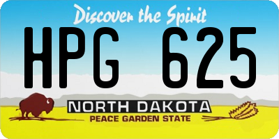 ND license plate HPG625