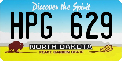 ND license plate HPG629