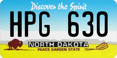 ND license plate HPG630