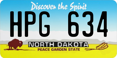 ND license plate HPG634