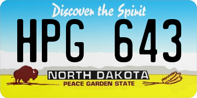 ND license plate HPG643