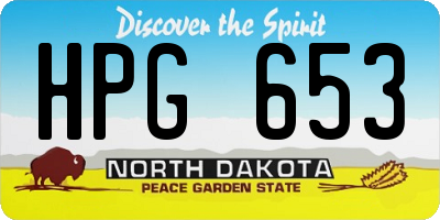 ND license plate HPG653