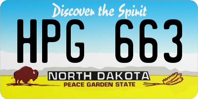 ND license plate HPG663