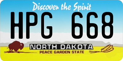 ND license plate HPG668