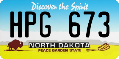 ND license plate HPG673