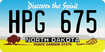 ND license plate HPG675