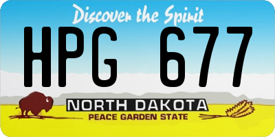 ND license plate HPG677