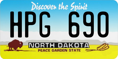 ND license plate HPG690