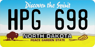 ND license plate HPG698