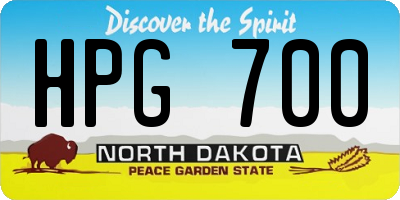 ND license plate HPG700