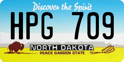 ND license plate HPG709